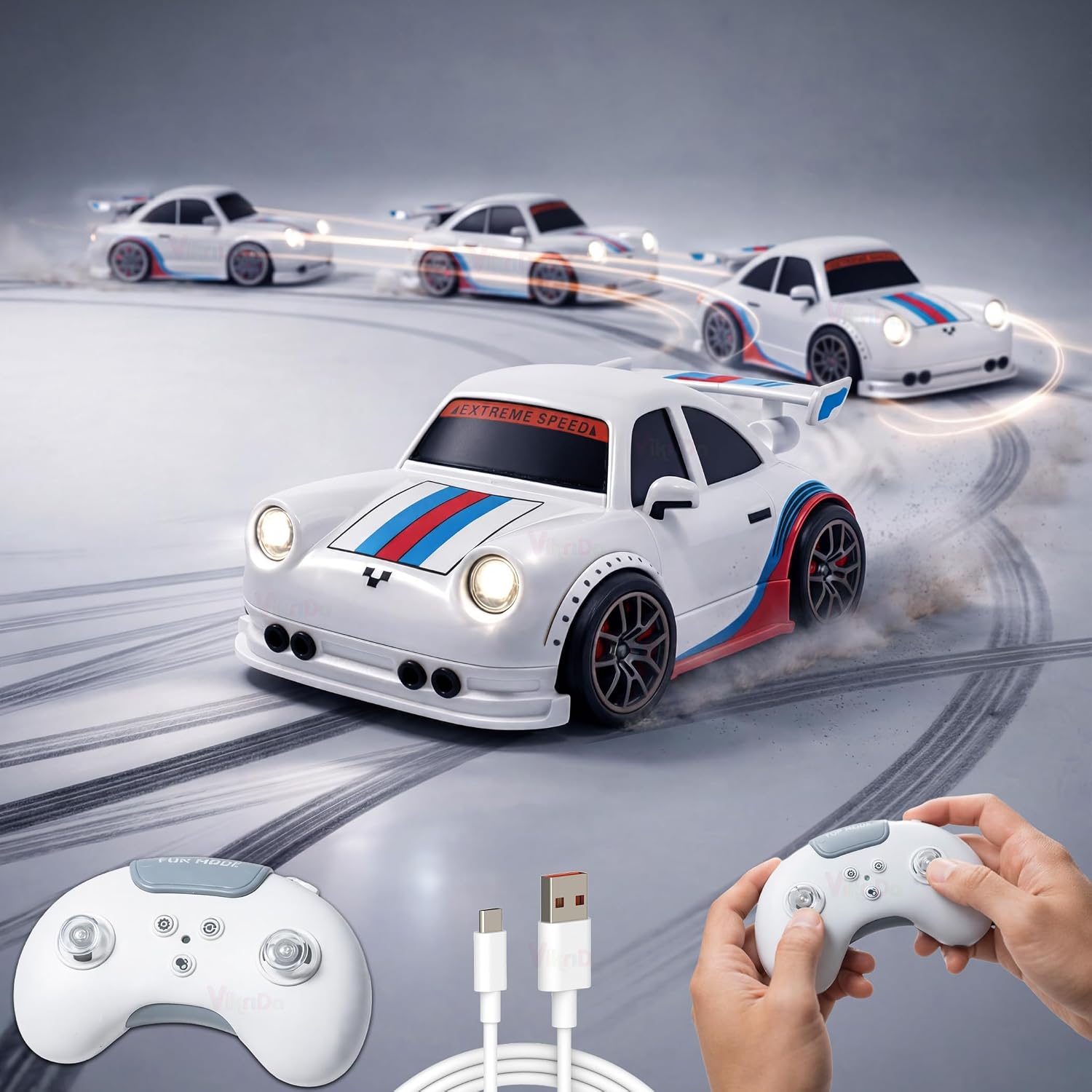 Smart Sensor RC Car | Intelligent Follow-Me & Tracking Mode with LED Lights | Kids' Interactive Toy Car