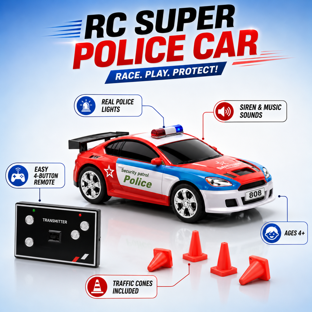 Mini RC Drift Car with LED Lights | 4WD, Dual-Speed, App + Remote