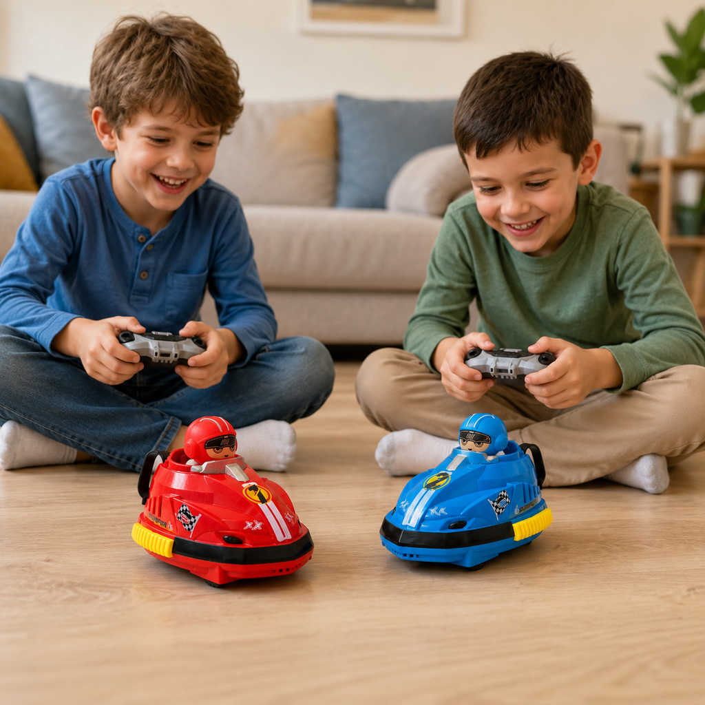 RC Bumper Car Set (Pack of 2) with Lights & Music | Kids Remote Control Cars