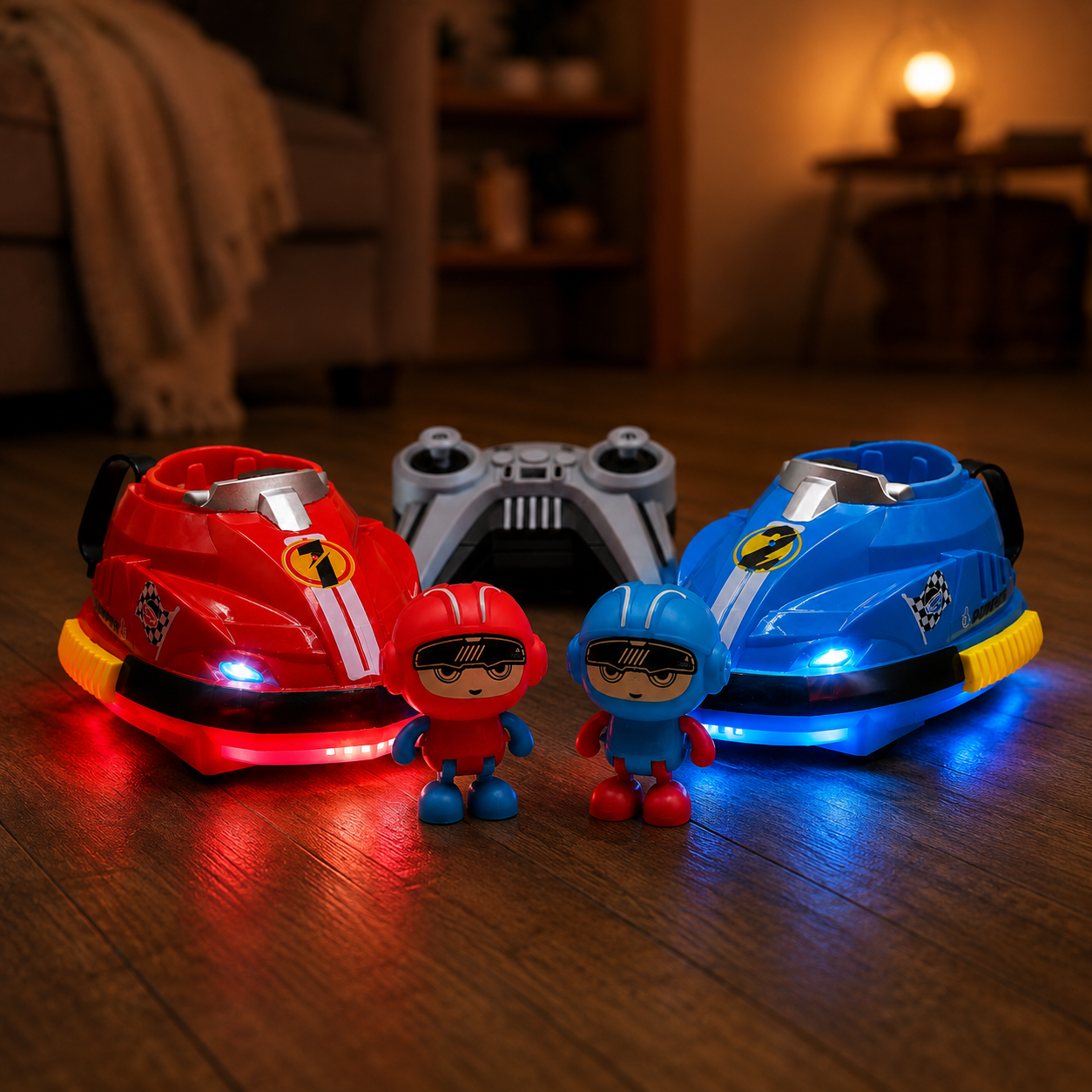 RC Bumper Car Set (Pack of 2) with Lights & Music | Kids Remote Control Cars