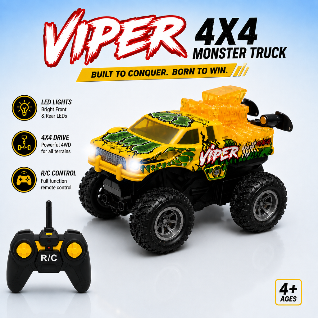 Mini RC Off-Road Truck | 2.4GHz, USB-C, Working Lights