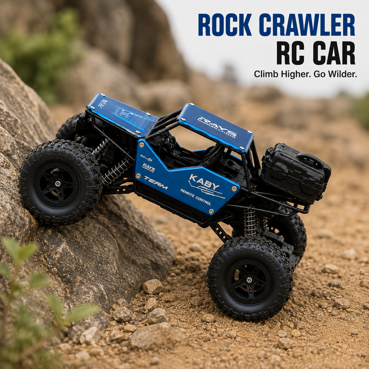 Rock Crawler RC Car 1:18 Scale | 2.4GHz, All-Terrain, LED Lights