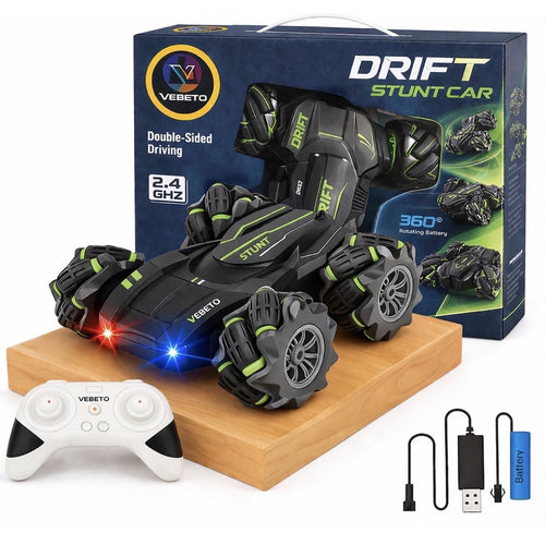4WD Drift Stunt Car | 360° Double-Sided RC Car with LED Lights & Auto Demo | Rechargeable RC Car