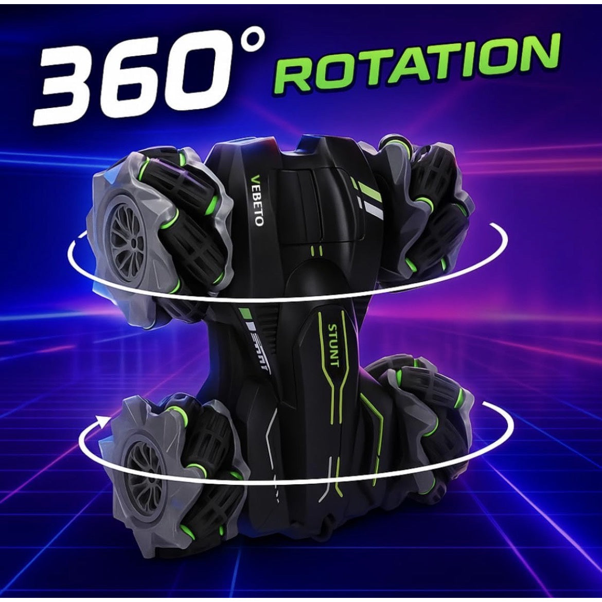 4WD Drift Stunt Car | 360° Double-Sided RC Car with LED Lights & Auto Demo | Rechargeable RC Car