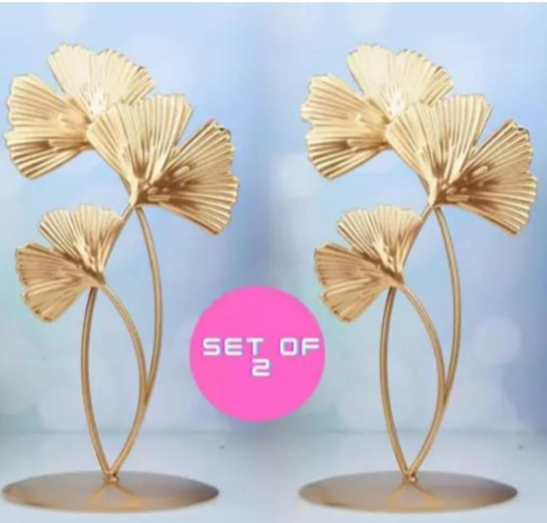 Hand-Painted Flower Design showpiece leaf stand set of 2 for decoration