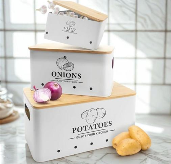 Gharloom Metal Kitchen Storage Set of 3
