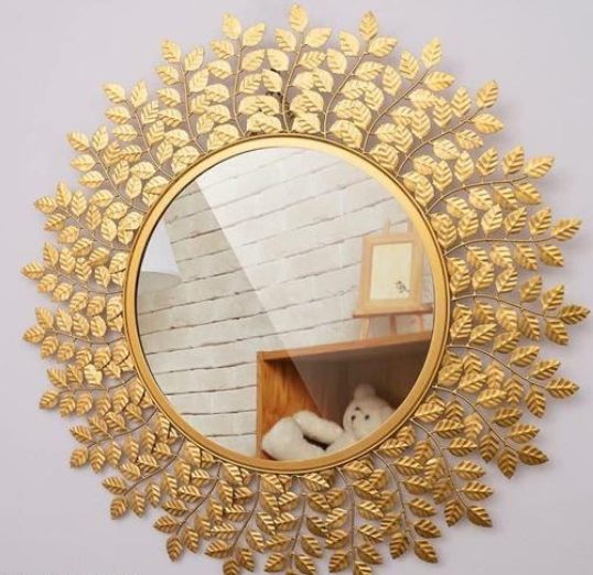 Stainless Steel Golden-Finished Decorative Iron Mirror