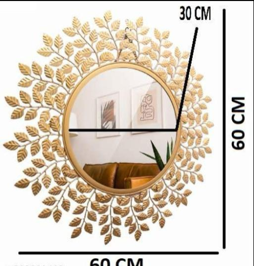 Stainless Steel Golden-Finished Decorative Iron Mirror