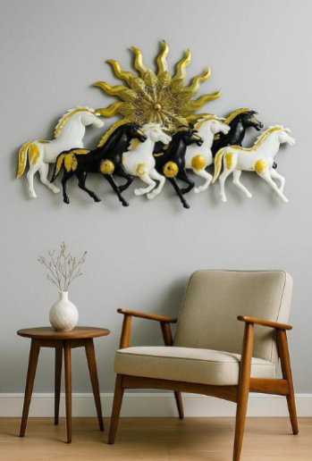 7 Horse Gold Wall Art
