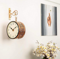 Metal Analog Double Sided Dial Wall Clock (Rose Gold)