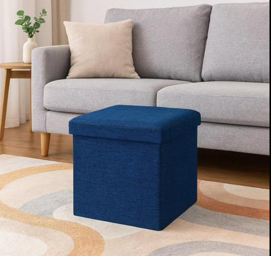 Foldable Ottoman Basket Box for Storage Sitting Stool