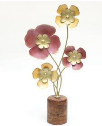 Multicolour Metal Yansi Flower Table Decor