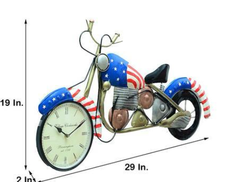 Blue Metal Analog Wall Clock