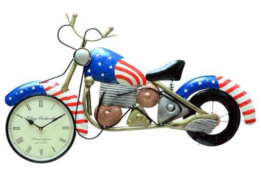 Blue Metal Analog Wall Clock