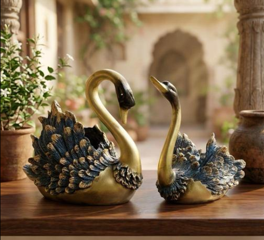 SWAN COUPLE PAIR SHOWPIECE