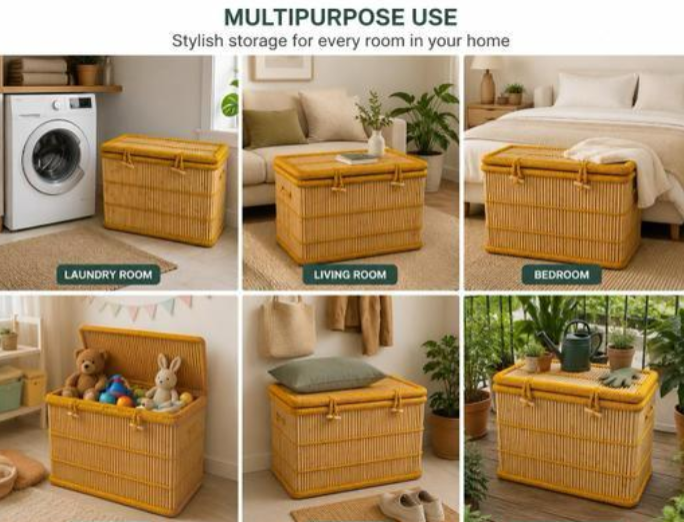 Artsy Gallery Bamboo Storage Box With Lid