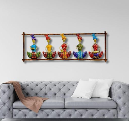 Handpainted Rajasthani Folk Musicians Wall Decor