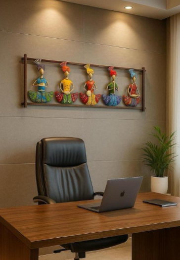 Handpainted Rajasthani Folk Musicians Wall Decor