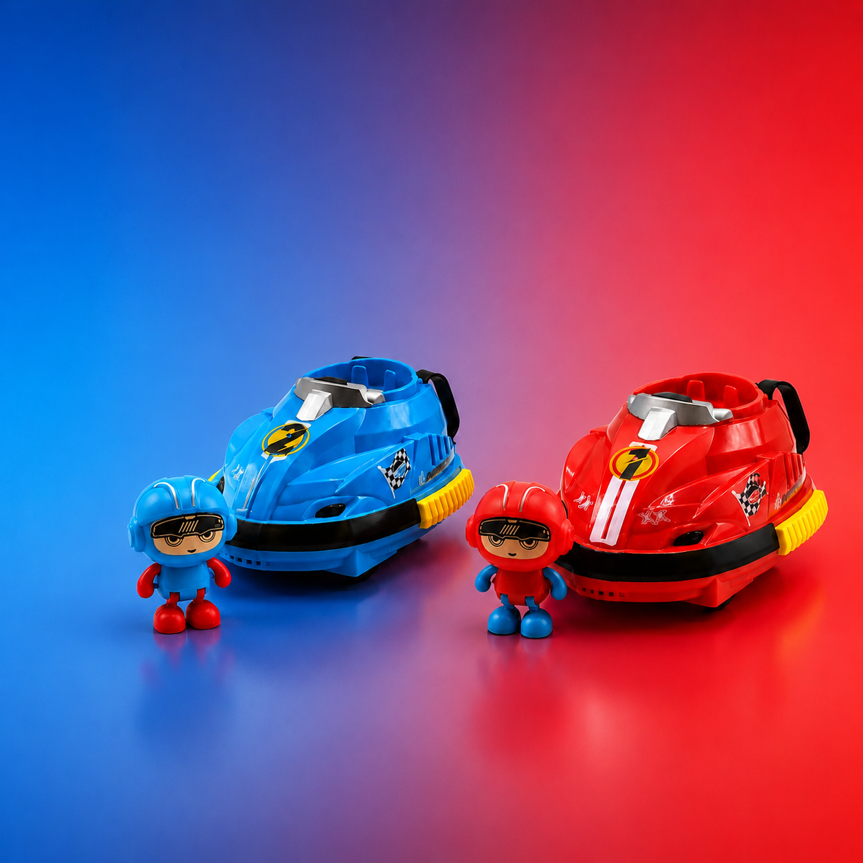 RC Bumper Car Set (Pack of 2) with Lights & Music | Kids Remote Control Cars