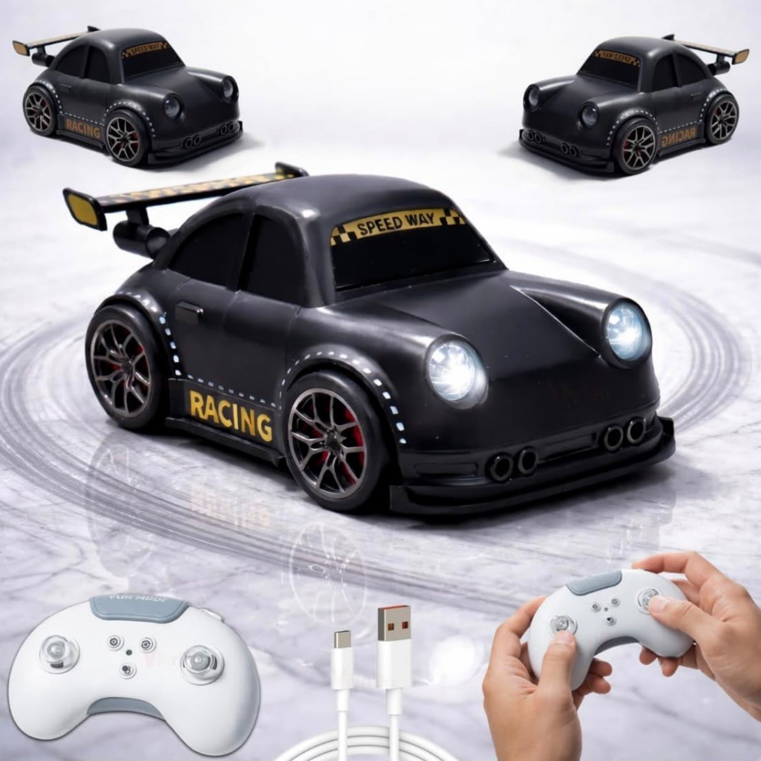 Smart Sensor RC Car | Intelligent Follow-Me & Tracking Mode with LED Lights | Kids' Interactive Toy Car